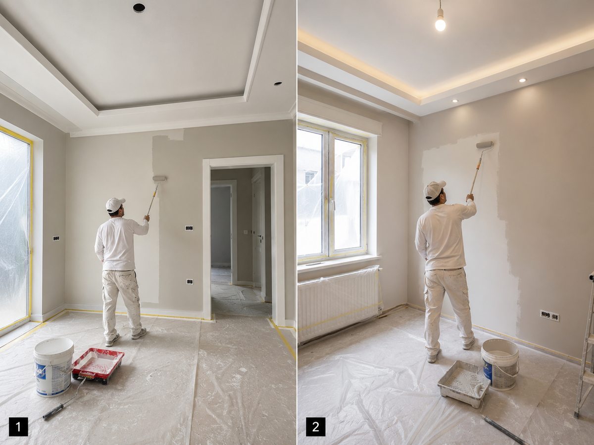 Helvacı iç cephe boya uygulaması